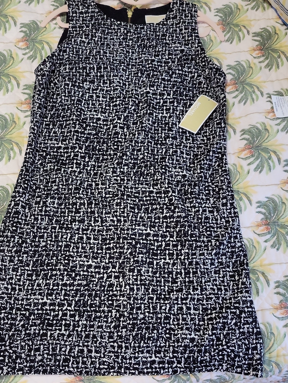 NWT -- MICHAEL Michael Kors Black and White A-Line Tweed Dress
